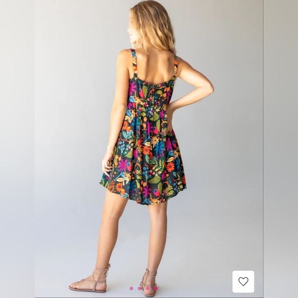 🌻 NATURAL LIFE ✌🏻 | Patti Dress, Black Neon Floral, Sz Medium - Picture 4 of 4